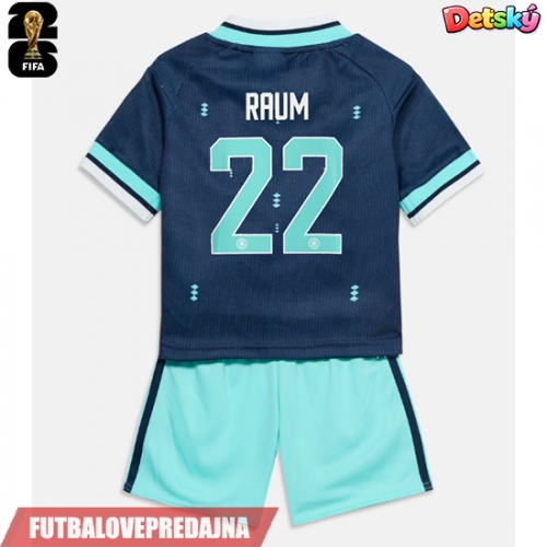 Lacne Dětský Futbalové dres Nemecko David Raum #22 MS 2026 Krátky Rukáv - Preč (+ trenírky)
